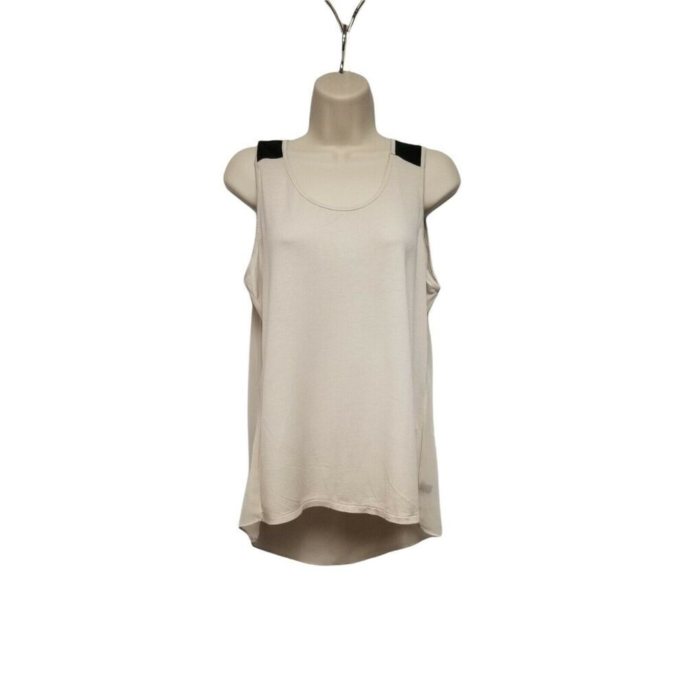 The Limited Scoop Neck Sleeveless Colorblock Beige & Black Tank Top Size Large